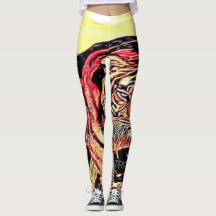 Legging Grandes Modelos de Gatos: Chefe Bengal Tiger 01-02