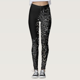 Legging Grandes Modelos de Gatos: Leopardo-da-Neve Magnifi