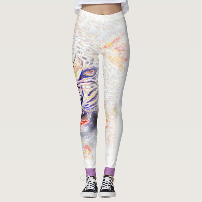 Legging Grandes Modelos de Gatos: Leopardos Loucos 01-02 (Frente)