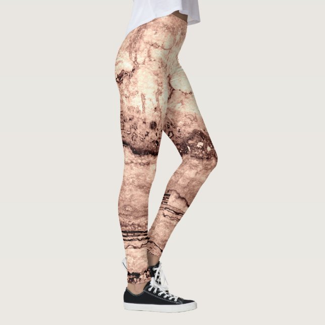 Legging Granito laranja moderno e castanho-bege (Direita)