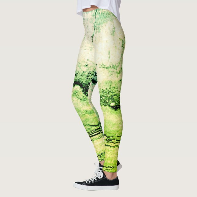 Legging granito verde abstrato (Esquerda)