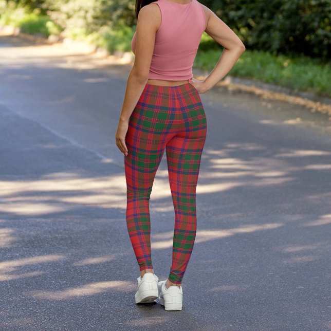 Legging Grant Xadrez Scottish Clan Tartan Red Blue (Criador carregado)