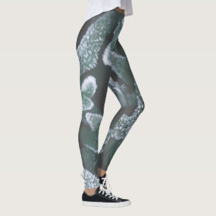 Legging Grãos de Grama de Plantas de Folhas Verdes Congela
