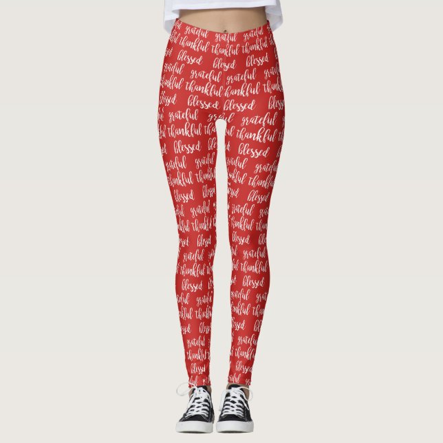 LEGGING GRATO AGRADECIDO ABENÇOADO | (Frente)
