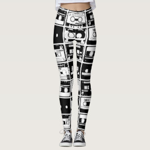 Legging Gravações de áudio retrorreflectoras, padrão antiq