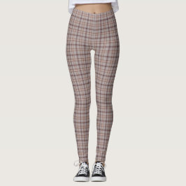 Legging Gray Rose Plaid Classic Pattern