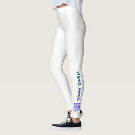 Legging Grécia e Personalização Azul do Sinalizador Grego