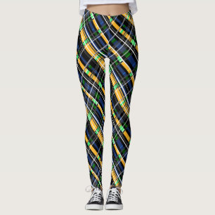 Legging Gree brilhante alinhado listrado abstrato do