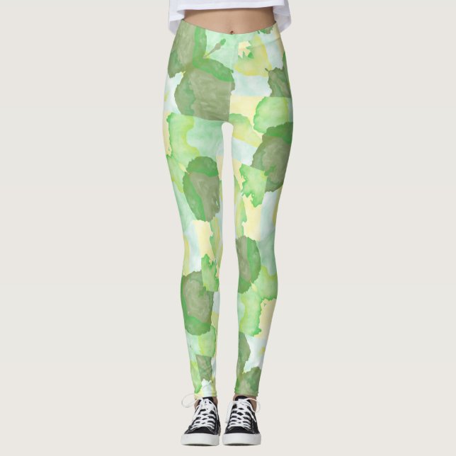 Legging Green abstract art Magical wallpaper (Frente)