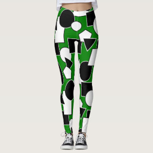Legging Green Bauhaus Collage