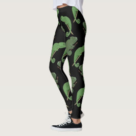Legging Green Chameleons Lizard Art 