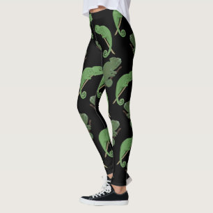 Legging Green Chameleons Lizard Art 