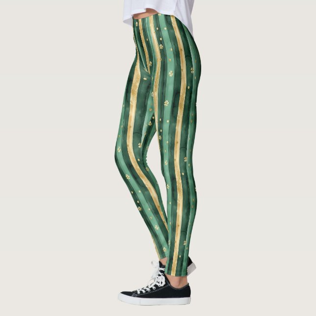 Legging Green Gold Shamrock St. Patrick's Day (Esquerda)