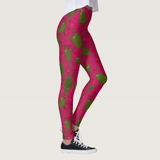 Legging Green Holly sai e bergue a rosa (Direita)