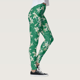Legging GREEN jasmin primavera yoga floral calça