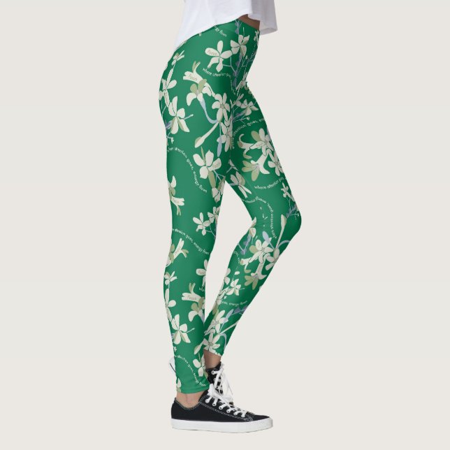 Legging GREEN jasmin primavera yoga floral calça (Direita)