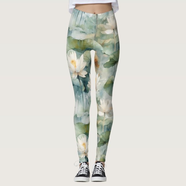Legging Green Lotus Flowers Serenity (Frente)