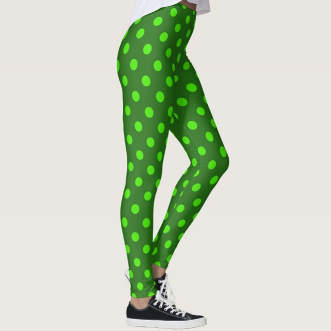 Legging Green On Dark Green Polka Dots Pattern Design  (Criador carregado)