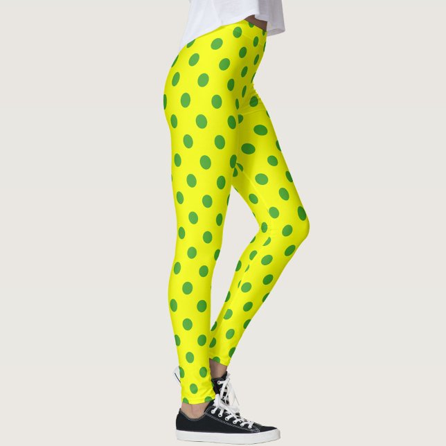 Legging Green On Yellow Polka Dots Pattern Design  (Criador carregado)