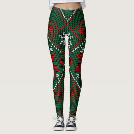 Legging Green Red Pattern Ultra Soft Womens Christmas Gift