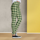 Legging Green Tartan Plaid Pattern<br><div class="desc">A forest green and pale yellow tartan plaid pattern makes an attractive pair of leggings. These pair well with the Green Tartan Plaid Pattern Moose shirt in our store. Suitable for the Holiday season, but can easily go all through the year with style.</div>