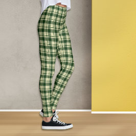 Legging Green Tartan Plaid Pattern
