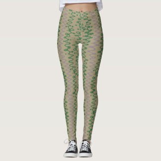 Legging green tones geometric pattern with triangles