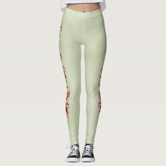 Legging Green with Christmas Cocoa and Candy Canes