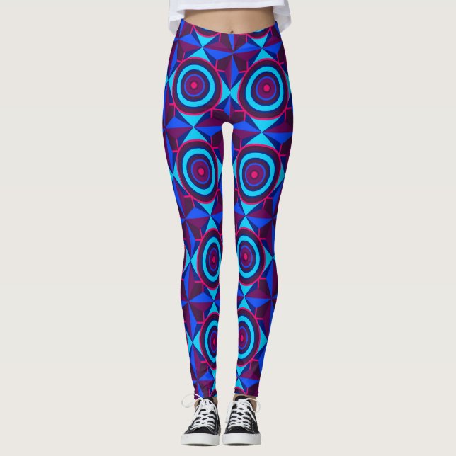Legging Grelha Caleidoscópica Futurística (Frente)