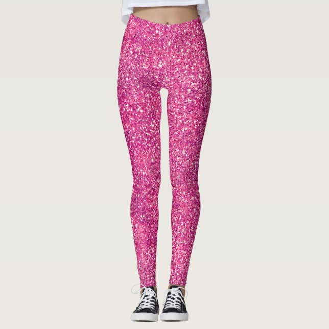 Legging Grelha Cinzenta Cintilante Brilhante Brilho (Frente)