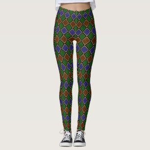 Legging Grelha de Diamante Arlequim: Harmonia Texturizada