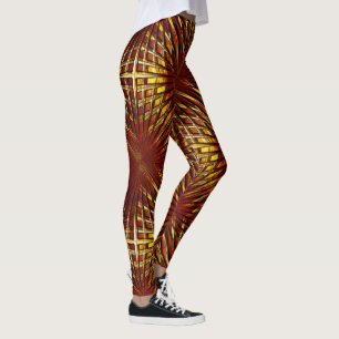 Legging Grelha de ouro avermelhada com aspecto alvejado ou