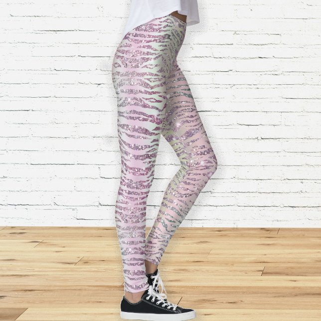 Legging Grelha de Tigre de Diamante Rosa-Gelado (Criador carregado)
