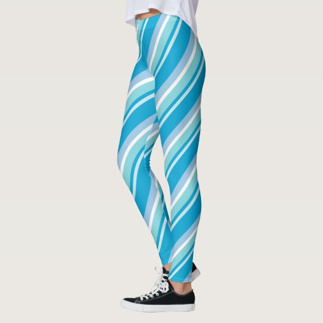 Legging Grelha Diagonal Azul Claro (Esquerda)