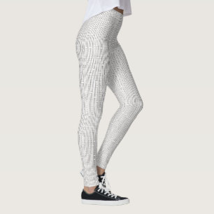 Legging Grelha industrial - Preto e Branco Moderno Geométr