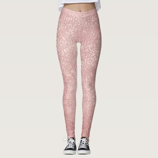 Legging Grelha Sparkle Rosa Dourada Girly (Frente)