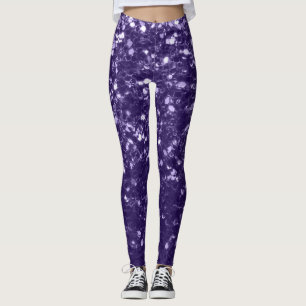 Legging Grelhas de brilho ultra violeta-escuro