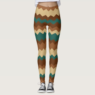 Legging Greve de Zigzag Castanha e Verde