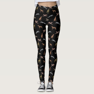 Legging Greyhound Silhouettes Testes Metálicos em Preto