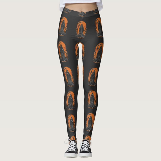 Legging Grim Reaper Cartoon in Sunset Graveyard (Frente)