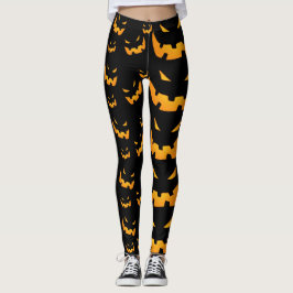 Legging Grinning Halloween Pumpkins