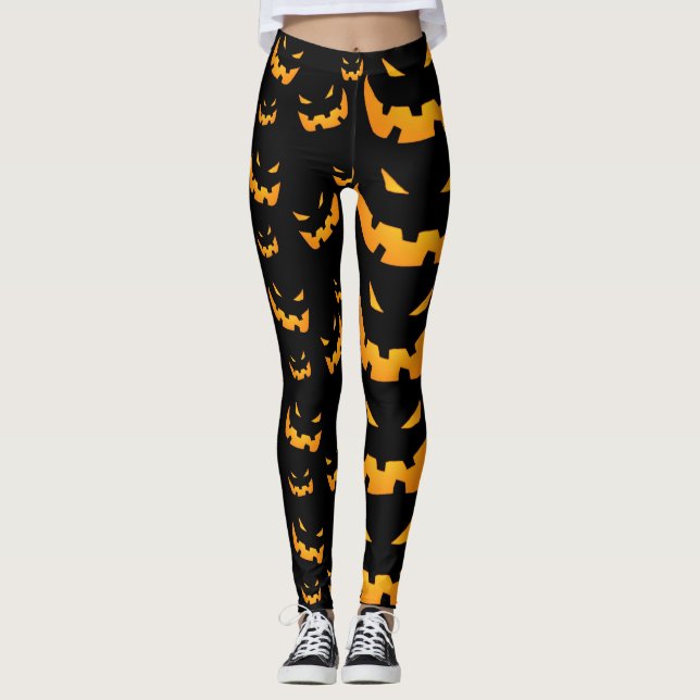 Legging Grinning Halloween Pumpkins (Frente)
