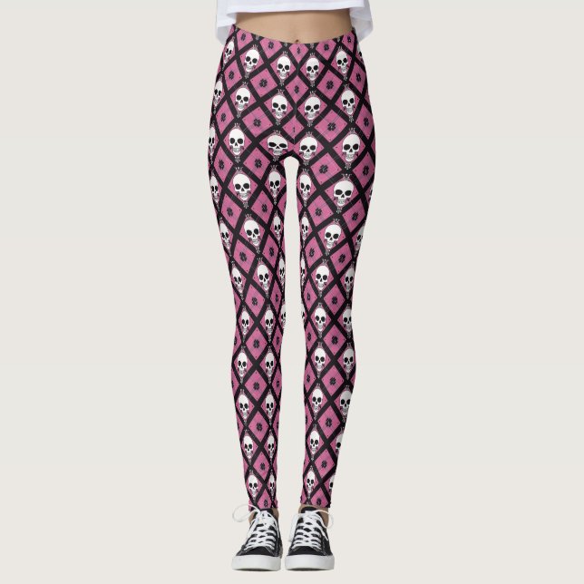 Legging Grito de Scull de Pinça de Halloween (Frente)