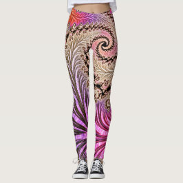 Legging Groovy Abstrato Digital Funky Boho Spiral Fractal