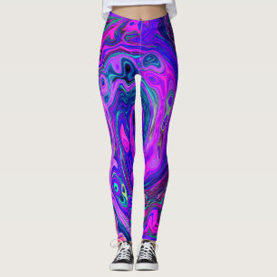 Legging Groovy Abstrato Retro Magenta e rodovia