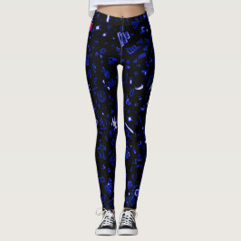 Legging Groovy Azul Preto