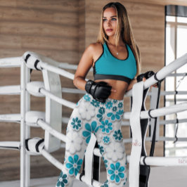 Legging Groovy Blue Floral, de 60 anos | Leguminosas