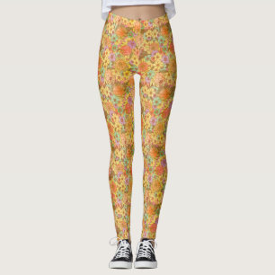 Legging Groovy Retro Summertime Protea E Padrão De Margari