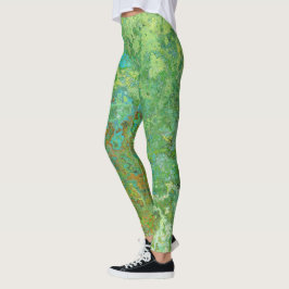 Legging Grune patina, leggens rústicas da vintage