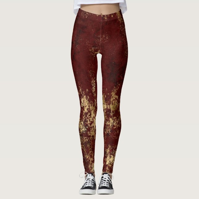 Legging Grunge Dourado Carmesim Antigo (Frente)